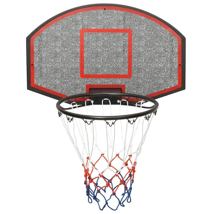 Wall-mounted basketball backboard set with steel rim and red, white, blue net