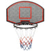 Wall-mounted basketball backboard set with steel rim and red, white, blue net