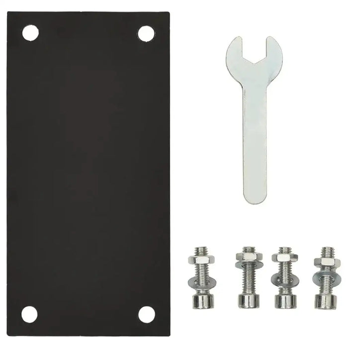 Basketball backboard set mounting hardware with steel plate, wrench, and bolts