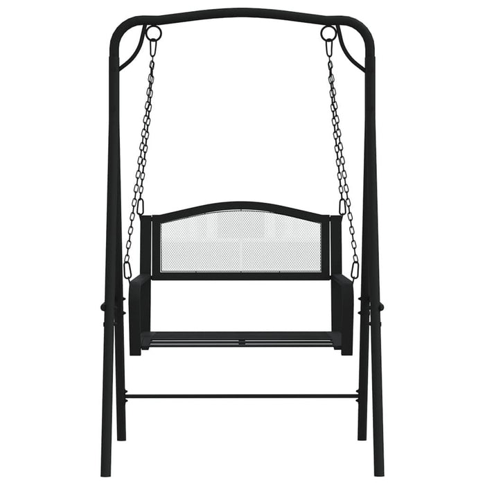 Black Steel Swing Bench (124cm) - Little and Giant Explorers vidaXL