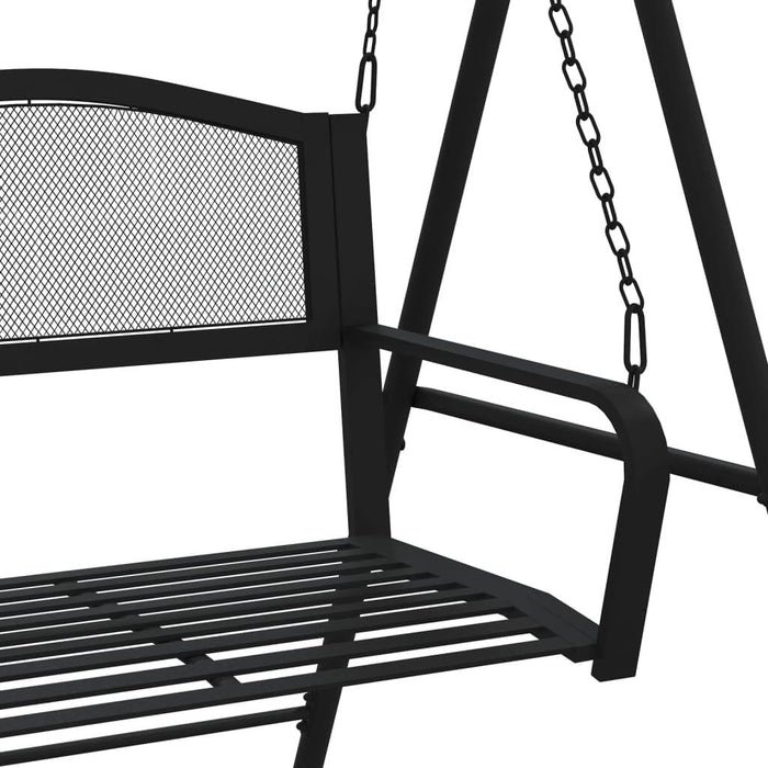 Black Steel Swing Bench (124cm) - Little and Giant Explorers vidaXL