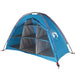 Blue taffeta storage tent with 9 compartments for camping gear organization