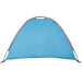 Blue taffeta storage tent with grey trim set against a white background.