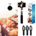 Bluetooth selfie stick monopod with phone holder, remote, and retail packaging