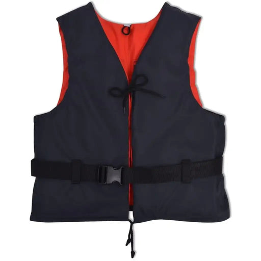Navy blue and red level 50 buoyancy aid personal flotation device with buckle and tie