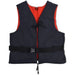 Navy blue Level 50 buoyancy aid personal flotation device with black belt and red lining