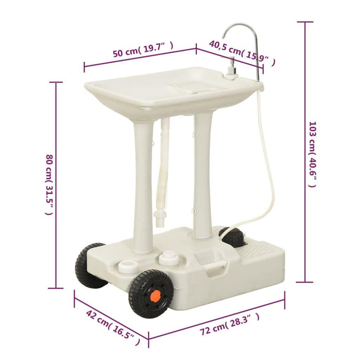 Camping Hand Wash Stand with Dispenser - Little and Giant Explorers vidaXL