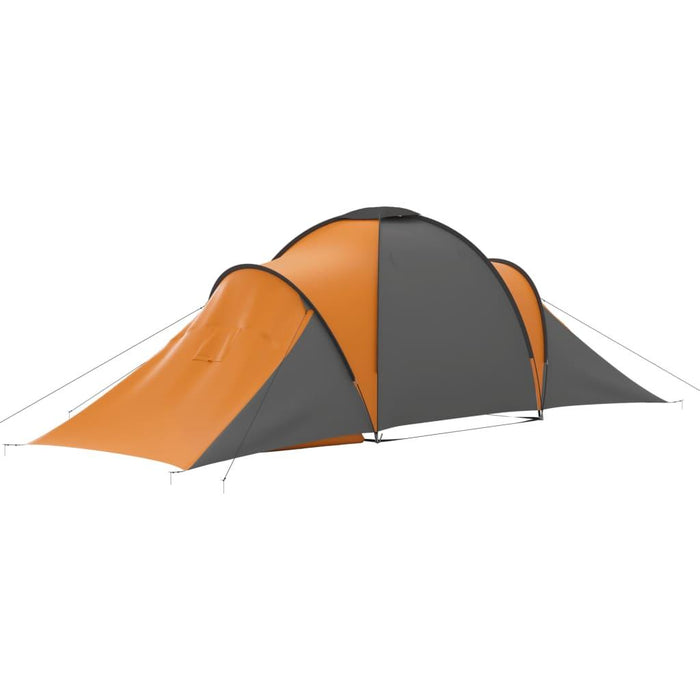 Camping Tent in Grey and Orange (6 persons) - Little and Giant Explorers vidaXL