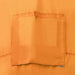 Close-up of orange camping tent fabric with stitched square window flap