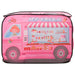 Pink car-themed play tent with ice cream truck design and cartoon graphics