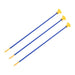 Three blue toy arrows with yellow suction cup tips for children's archery set