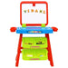 Colorful children's 2-in-1 easel with magnetic letters, storage bins, and 'VIDAXL' on board