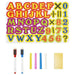 Children's learning set with magnetic letters, numbers, markers, chalk, and eraser