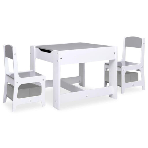 Children's Table with 2 Chairs in White - Little and Giant Explorers vidaXL