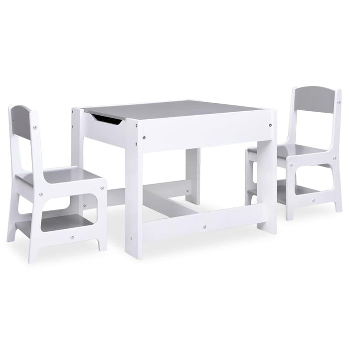 Children's Table with 2 Chairs in White - Little and Giant Explorers vidaXL