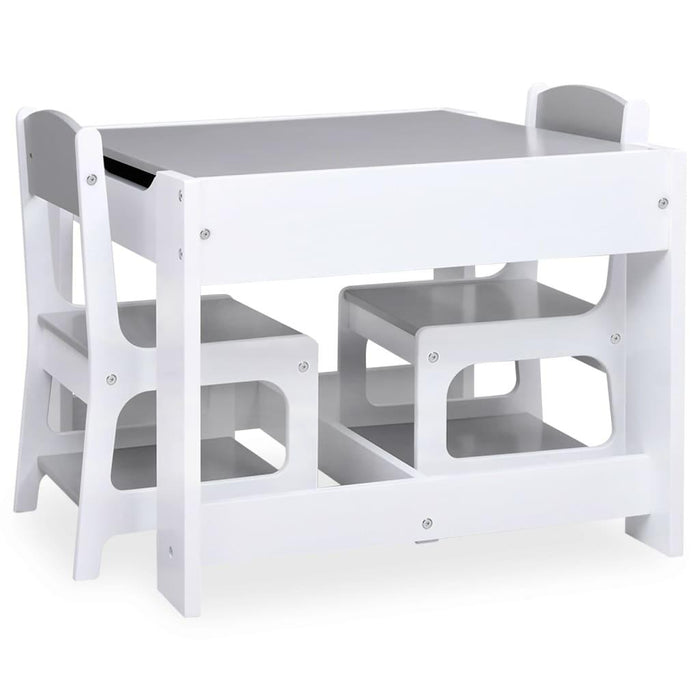 Children's Table with 2 Chairs in White - Little and Giant Explorers vidaXL