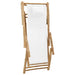 Deck Chair in Bamboo and Canvas Cream White - Little and Giant Explorers vidaXL