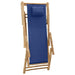 Deck Chair in Bamboo and Canvas Navy Blue - Little and Giant Explorers vidaXL