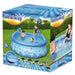 Bestway Octopool inflatable pool with tentacle sprayers, kids and adults playing, box on grass.