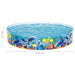 244 x 46 cm round kids pool with colorful coral reef and sea life design, filled with water
