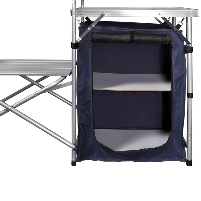 Foldable Camping Kitchen Unit with Aluminium Windshield - Little and Giant Explorers vidaXL