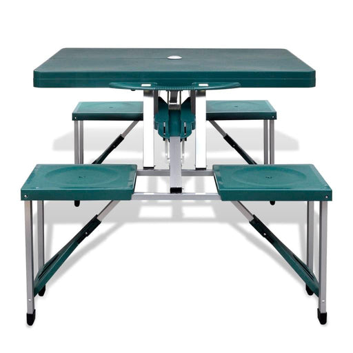 Foldable Camping Table Set with 4 Stools - Little and Giant Explorers vidaXL