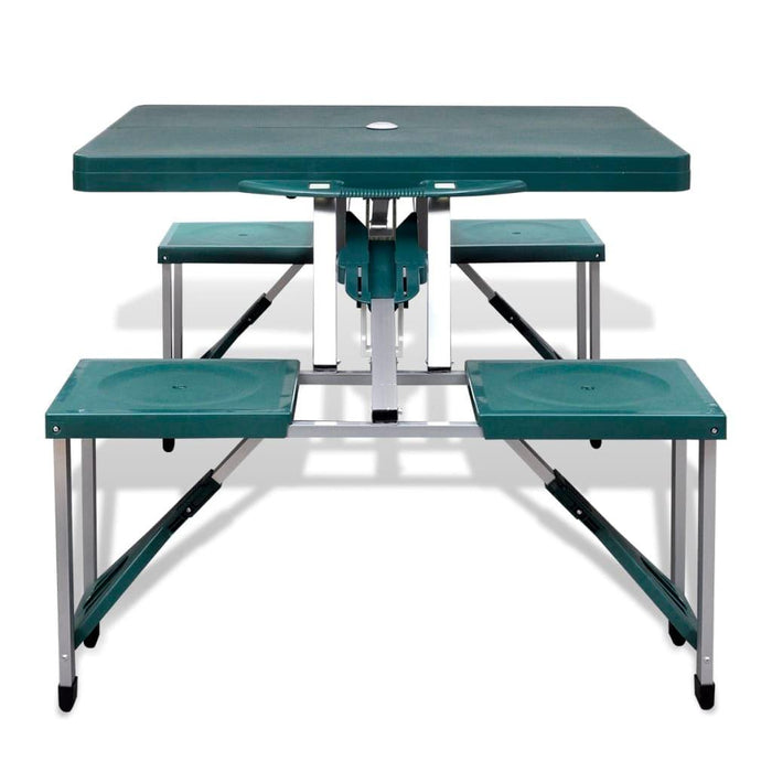 Foldable Camping Table Set with 4 Stools - Little and Giant Explorers vidaXL