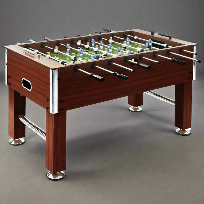 Steel Foosball Table in Dark Brown - Little and Giant Explorers vidaXL