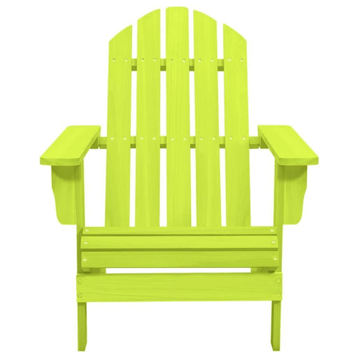 Garden Adirondack Chair in Green and Solid Fir Wood - Little and Giant Explorers vidaXL