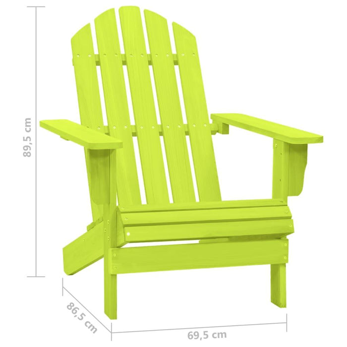 Garden Adirondack Chair in Green and Solid Fir Wood - Little and Giant Explorers vidaXL