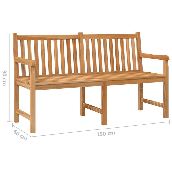 Garden Bench in Solid Teak Wood 150cm - Little and Giant Explorers vidaXL