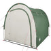 Green taffeta storage tent with arch design and rope ties, Little and Giant Explorers brand