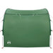Green taffeta storage tent with logo and reinforced seams, outdoor camping shelter