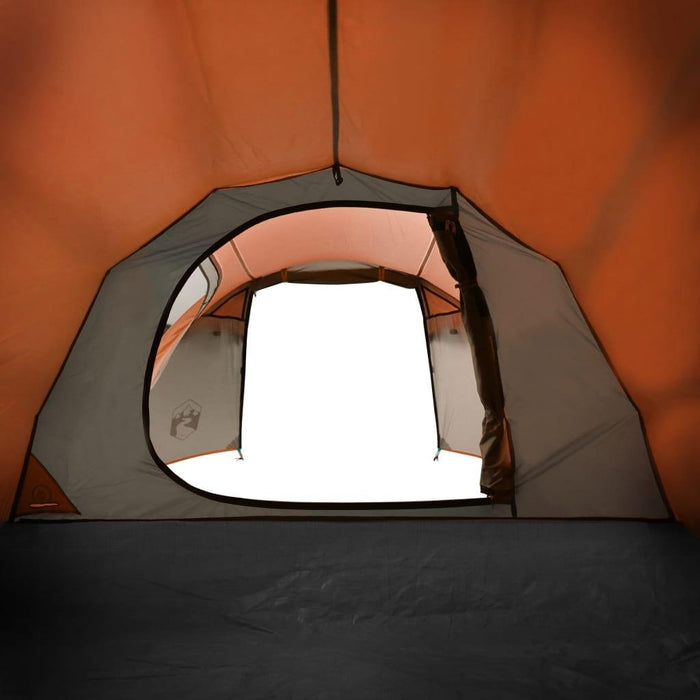 Grey and Orange Taffeta Camping Tent (3 persons) - Little and Giant Explorers vidaXL