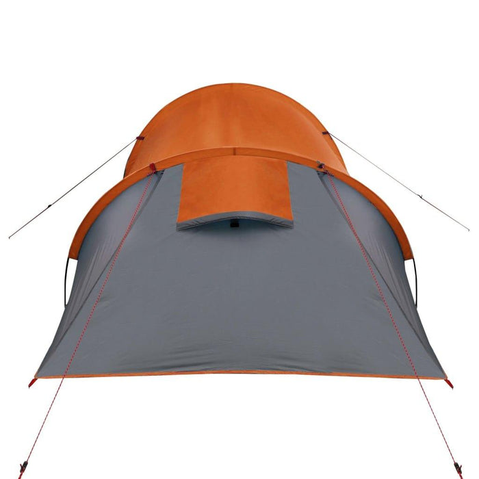 Grey and Orange Taffeta Camping Tent (3 persons) - Little and Giant Explorers vidaXL