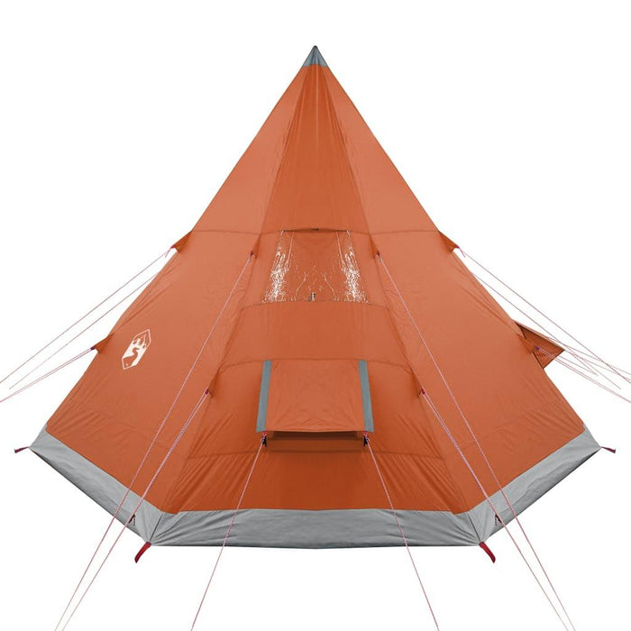 Grey and Orange Taffeta Camping Tent (4 persons) - Little and Giant Explorers vidaXL