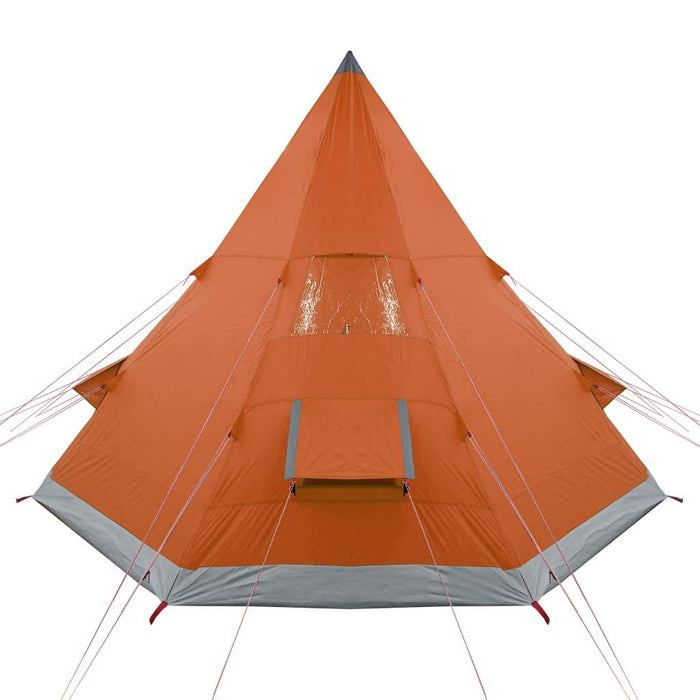 Grey and Orange Taffeta Camping Tent (4 persons) - Little and Giant Explorers vidaXL