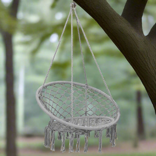 Hammock Swing Chair in Grey - Little and Giant Explorers vidaXL