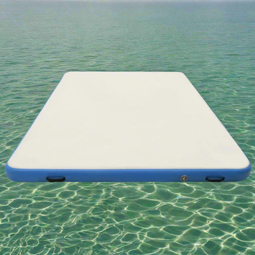 Inflatable Floating Deck in Blue and White (200 x 150 x 15cm) - Little and Giant Explorers vidaXL