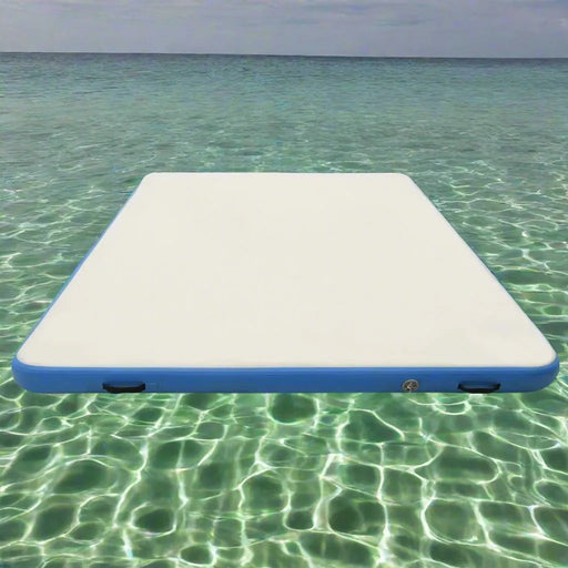 Inflatable Floating Deck in Blue and White (300 x 300 x 15cm) - Little and Giant Explorers vidaXL