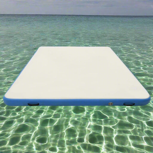 Inflatable Floating Deck in Blue and White (300 x 300 x 15cm) - Little and Giant Explorers vidaXL