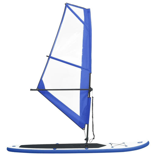 Inflatable Stand Up Paddleboard with Sail Set in Blue and White - Little and Giant Explorers vidaXL