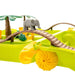 Jungle adventure water play table toy with elephant figure, green and yellow plastic set