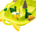 Jungle adventure water play table with yellow slide, lion figure, and sensory play accessories