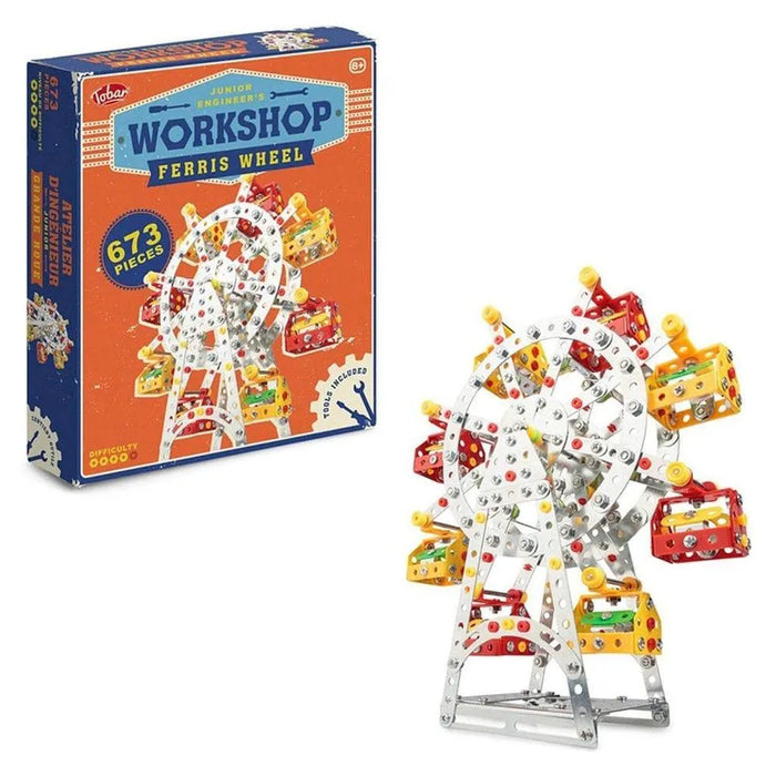 Junior Engineer Workshop Ferris Wheel STEM kit box with 673-piece metal Ferris wheel model