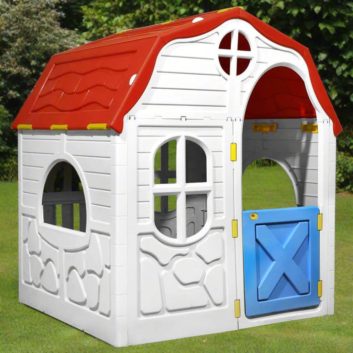 Kids Foldable Playhouse with Working Door and Windows - Little and Giant Explorers vidaXL