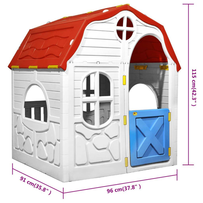 Kids Foldable Playhouse with Working Door and Windows - Little and Giant Explorers vidaXL