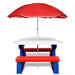 Kids' Picnic Table with Benches and Parasol - Little and Giant Explorers vidaXL