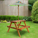 Kids Picnic Table with Parasol - Little and Giant Explorers vidaXL