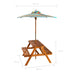 Kids Picnic Table with Parasol - Little and Giant Explorers vidaXL